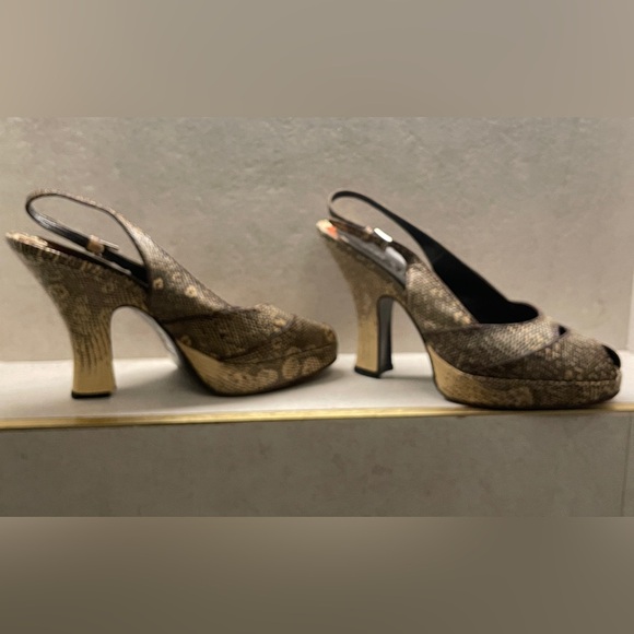 Vintage Prada 2000 Snake Peeptoe Platform, 39.5/9 - Picture 8 of 12